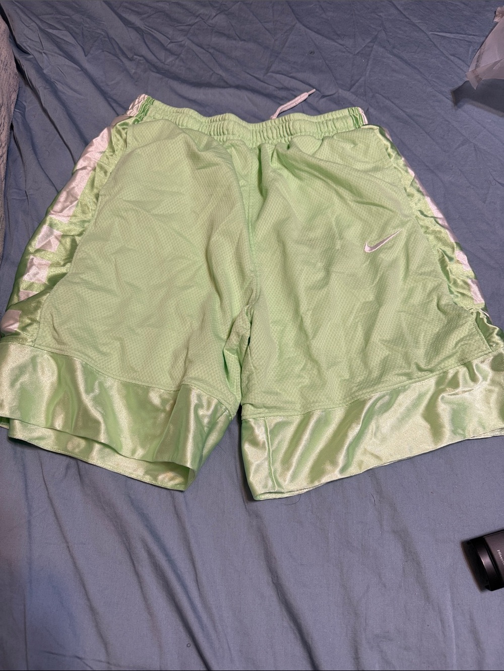 Nike Kids Mint Green Basketball Shorts with Satin Trim